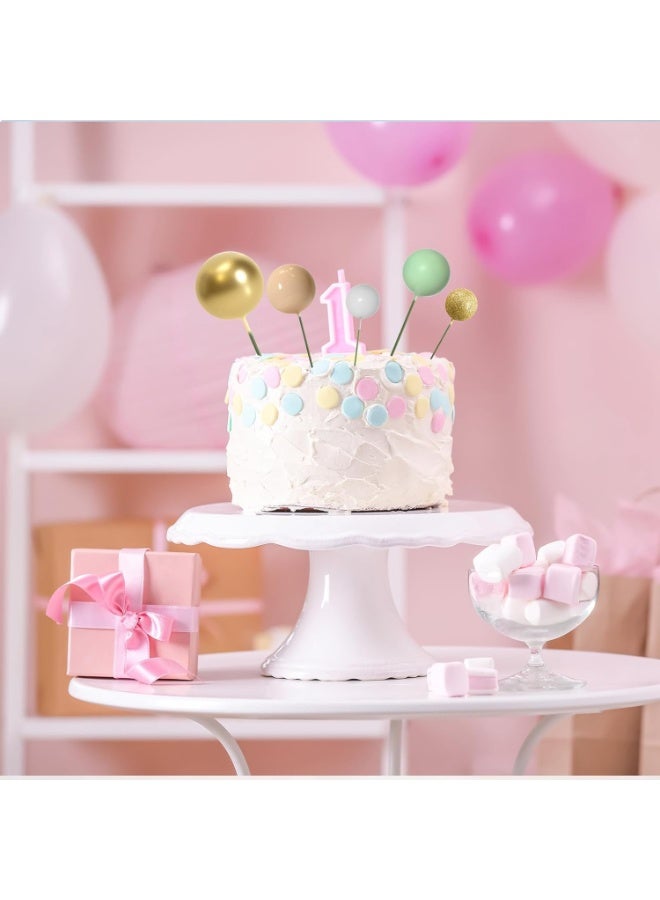٢٥ قطعة من زينة الكيك على شكل كرات لامعة، أعواد تزيين الكيك الصغيرة على شكل بالونات، كرات إسفنجية لتزيين كيك أعياد الميلاد والحفلات - Image 3